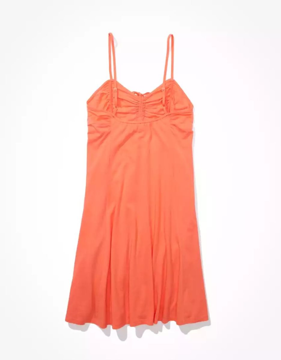 Mini Robe American Eagle AE Knit Ruched Front Orange Femme | MTC-84789451